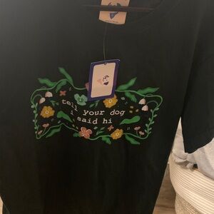 Black Shirt with Floral Design